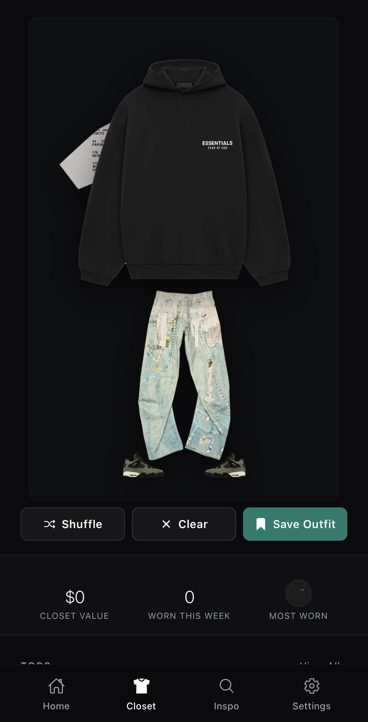 Virtual mannequin outfit builder
